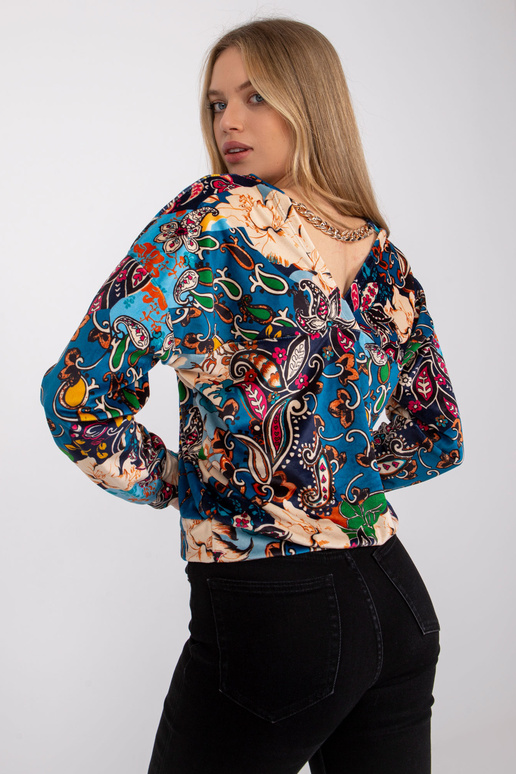 Zila blūze ar Nicola apdrukām Zila blūze ar Nicola apdrukām