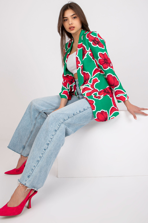 Zaļš un rozā sieviešu ziedu žakete...