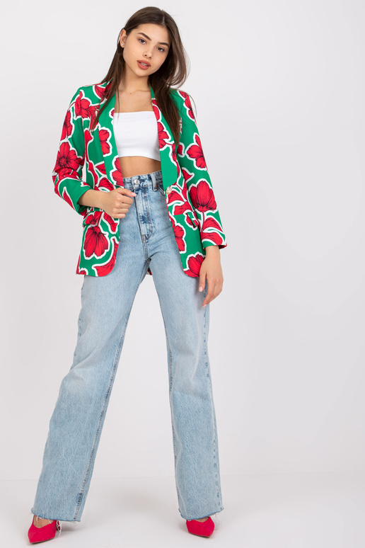 Zaļš un rozā sieviešu ziedu žakete...