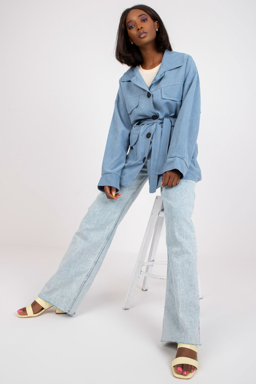 Zils īss mētelis ar jostu