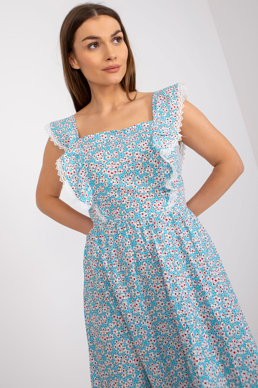 Gaiši zila kokvilnas Maxi kleita ar...