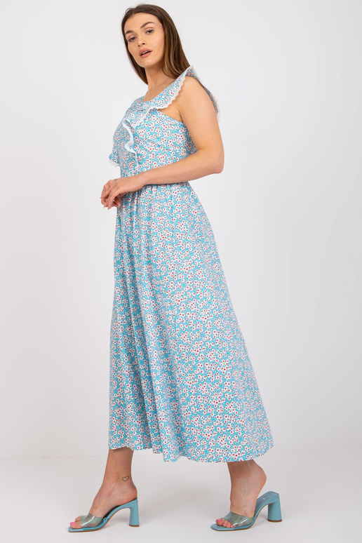 Gaiši zila kokvilnas Maxi kleita ar...