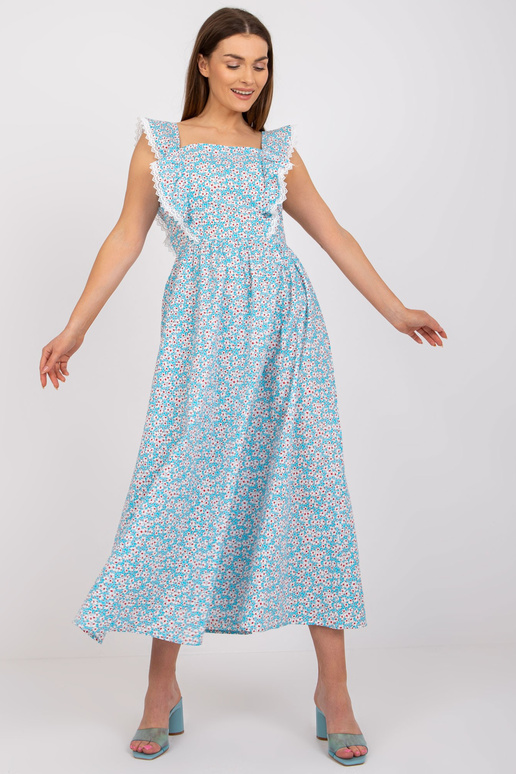 Gaiši zila kokvilnas Maxi kleita ar...