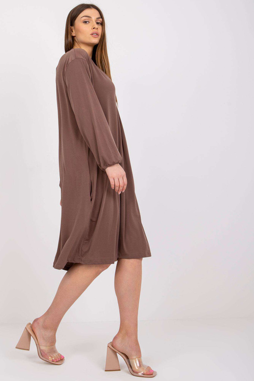 Brūna liela izmēra Midi kleita Rimini