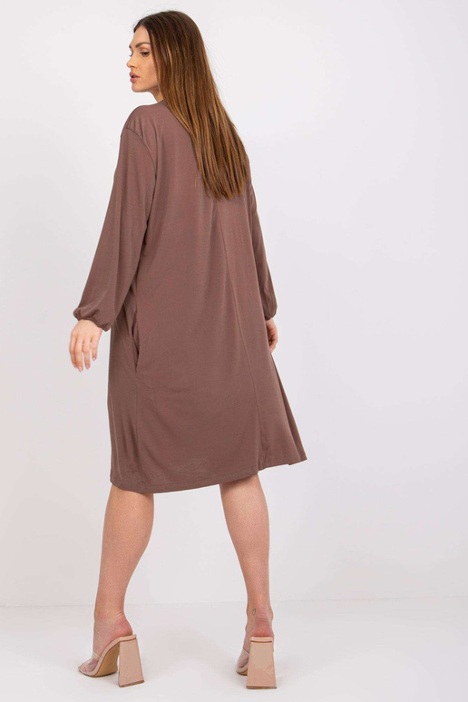 Brūna liela izmēra Midi kleita Rimini