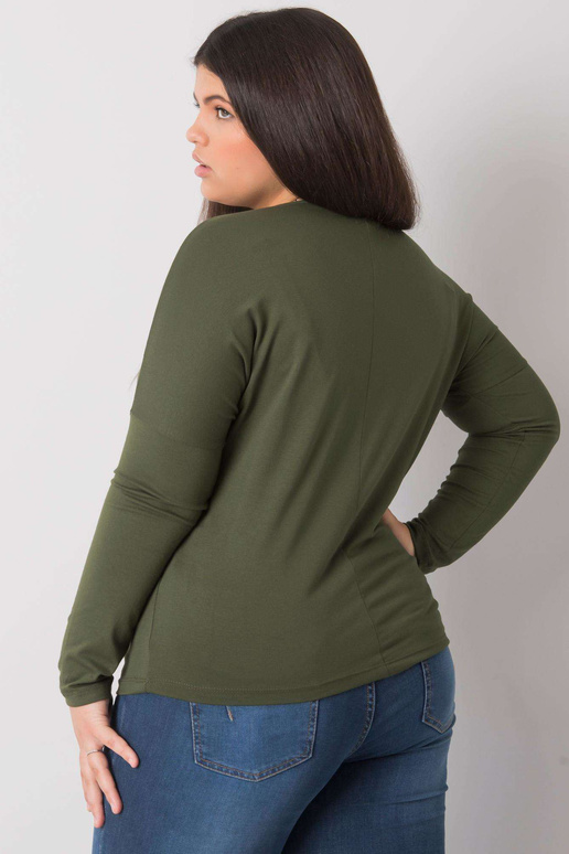Khaki vienkārša blūze liela izmēra Elisa