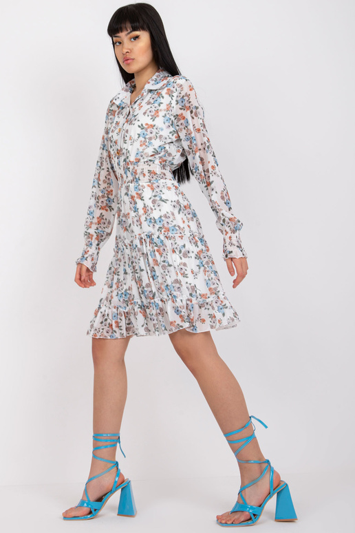 Balta kleita ar ziedu apdruku un...