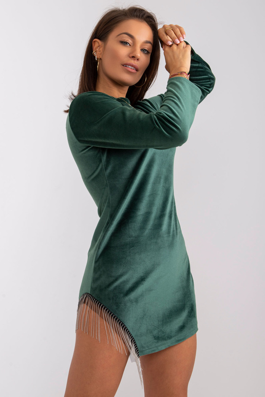 Melisas zaļā velūra kleita