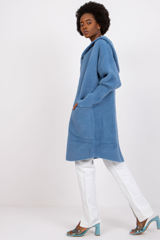 Carolyn gaiši zils alpakas mētelis ar...