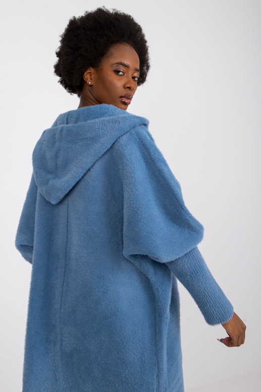 Carolyn gaiši zils alpakas mētelis ar...