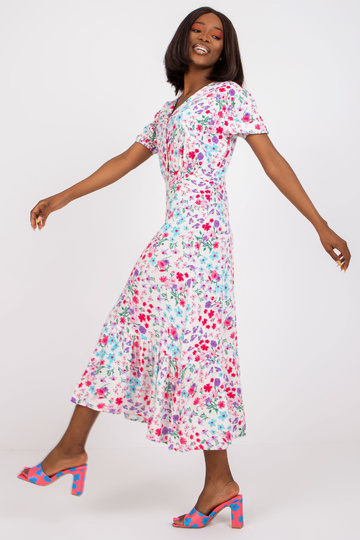 Ecru midi kleita ar ziedu...