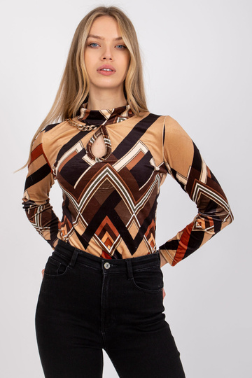 Brūni bēša velūra blūze Pari