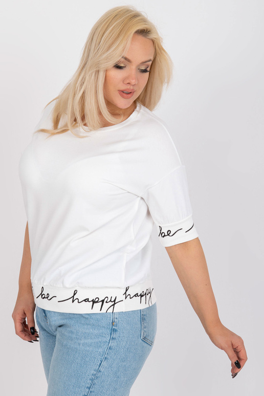 Ecru brīva liela izmēra blūze ar... Ecru brīva liela izmēra blūze ar...