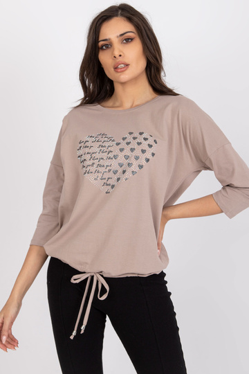 Tumši bēša kokvilnas blūze...