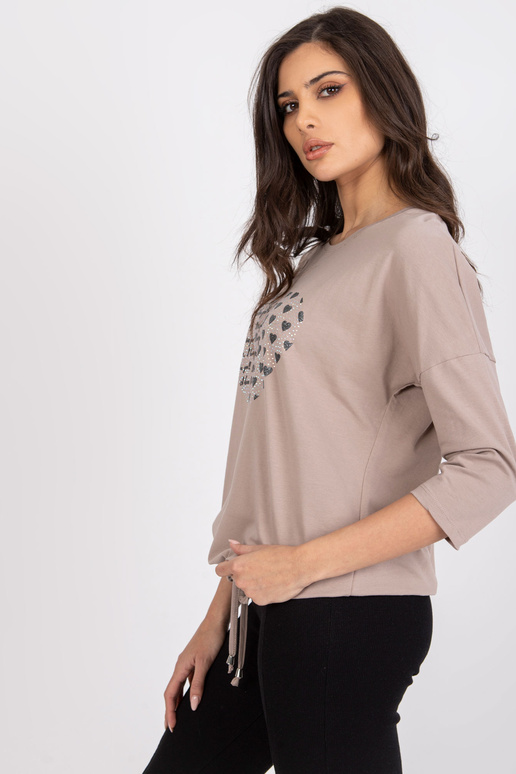 Tumši bēša kokvilnas blūze ar Bindy...