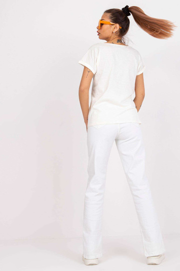 Ecru sieviešu t-krekls ar...