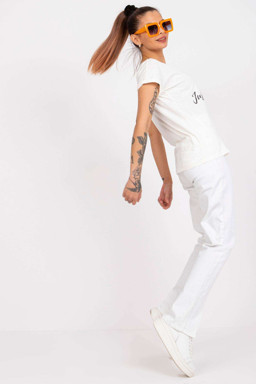 Ecru sieviešu t-krekls ar uzrakstu...