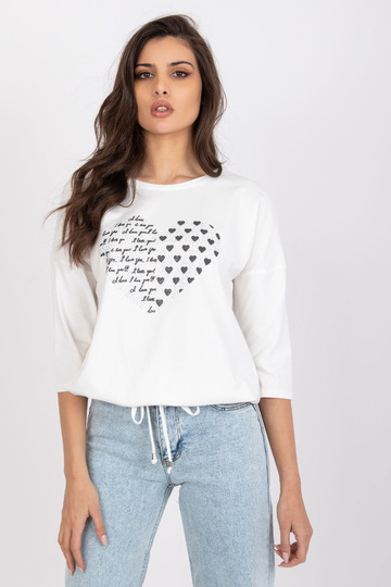 Ecru kokvilnas blūze ar... 2