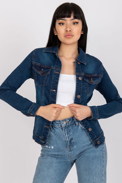 Tumši zila sieviešu kokvilnas džinsa...