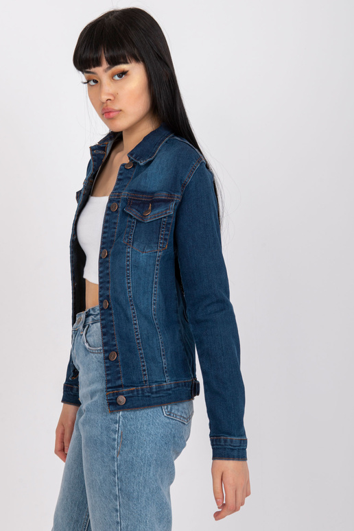 Tumši zila sieviešu kokvilnas džinsa...