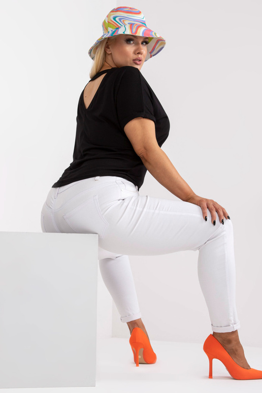 Melna plus izmēra blūze ar viskozi Dina