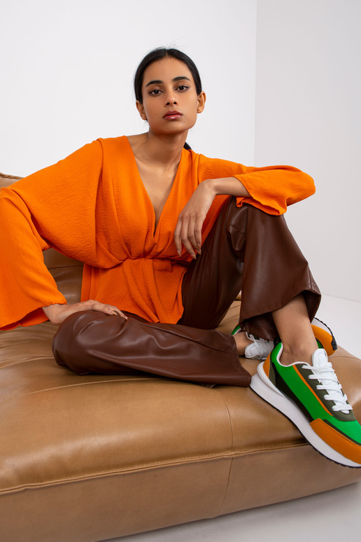 Oranža blūze ar volāniem Raquela Oranža blūze ar volāniem Raquela