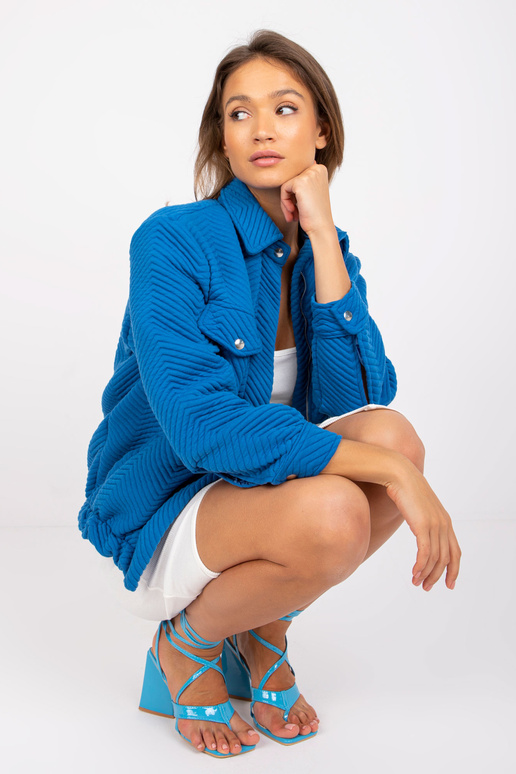 Tumši zila sieviešu jaka ar oderi...