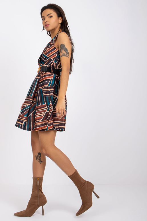 Melna un brūna kleita ar siksniņu Marthe