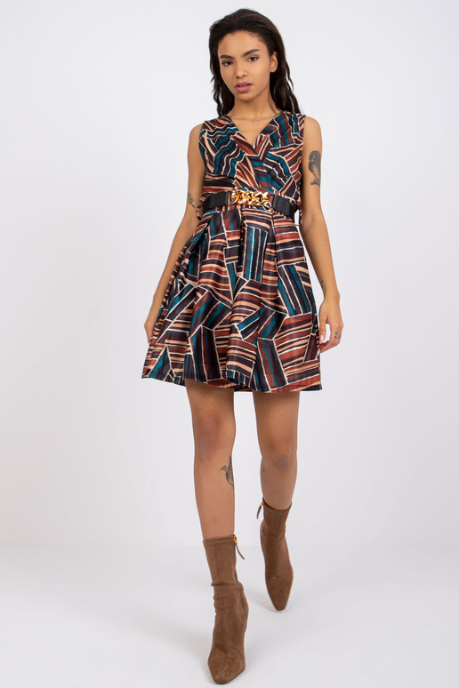 Melna un brūna kleita ar siksniņu Marthe