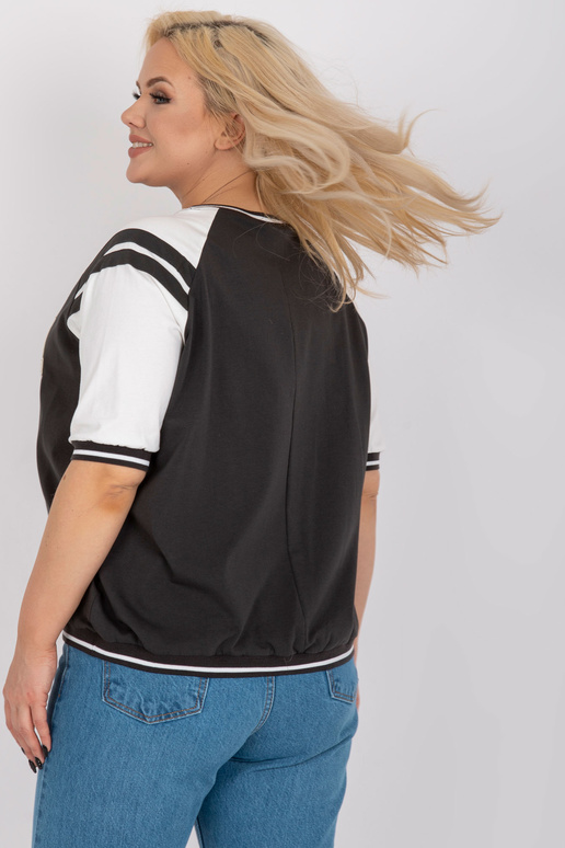 Haki-balta plus izmēra blūze ar V...