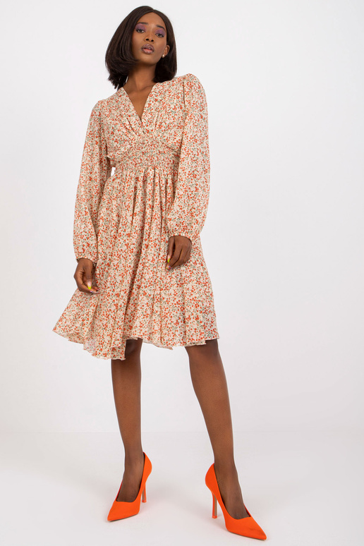 Bēša kleita ar ziedu apdrukām ZULUNA