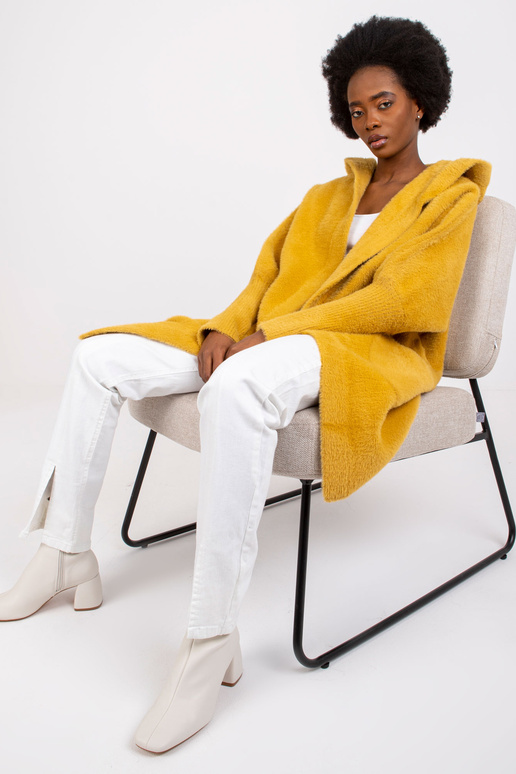 Carolyn dzeltens alpakas mētelis ar...