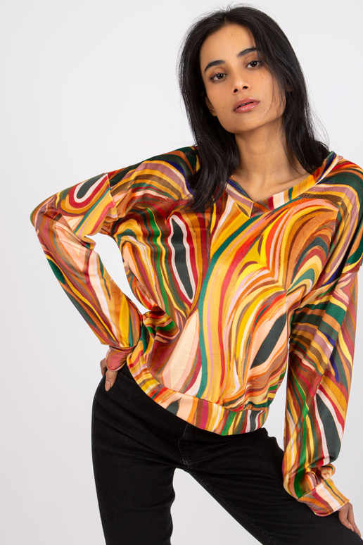 Dzeltena blūze ar V veida izgriezumu...