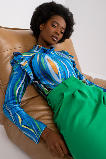 Zila velūra blūze ar...