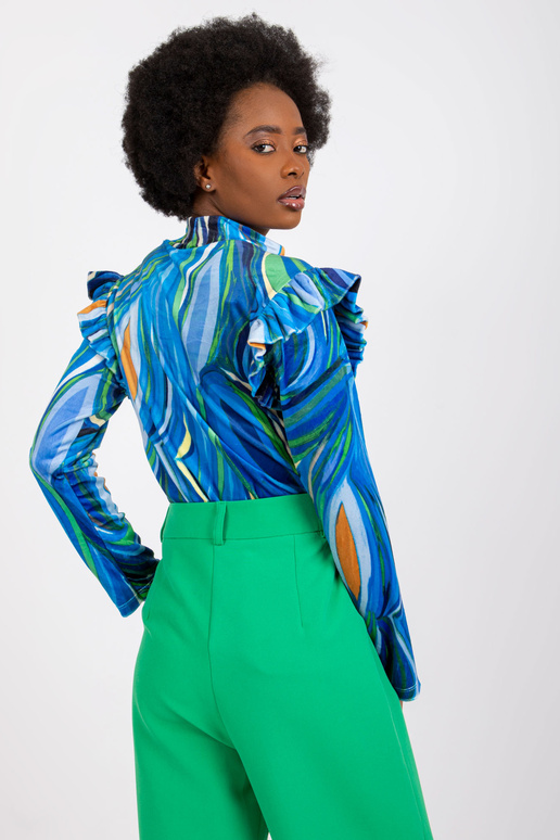 Zila velūra blūze ar volāniem Lina Zila velūra blūze ar volāniem Lina