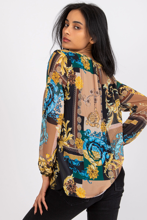 Melna un bēša brīva blūze ar Amaya...