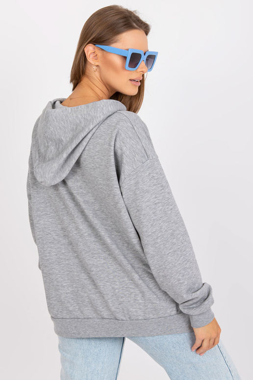 Pelēks melanža kokvilnas džemperis ar...