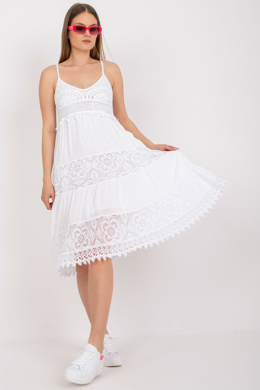 Balta ikdienas kleita ar lencēm OCH...