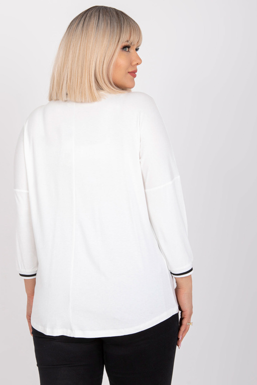 Ecru kokvilnas blūze lielizmēra Marianna