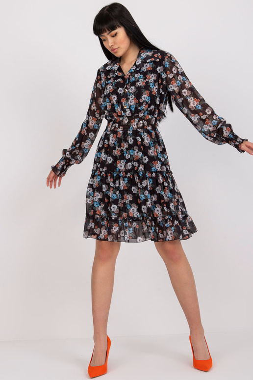 Sieviešu melna minikleita ar ziedu...