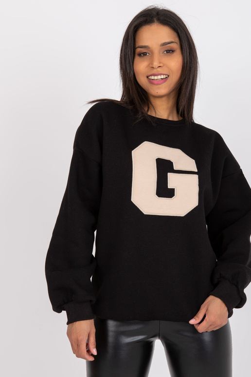 Melns sieviešu džemperis bez kapuces...