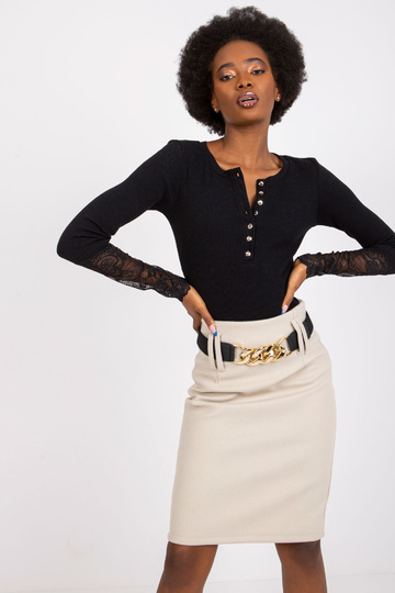 Melna rievota blūze ar...