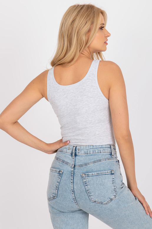 Pelēka melanža kokvilnas pamata tops