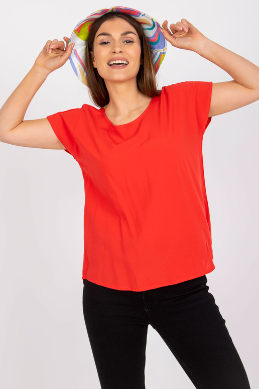 Sarkana ikdienas blūze ar apaļu kakla... Sarkana ikdienas blūze ar apaļu kakla...