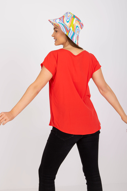 Sarkana ikdienas blūze ar apaļu kakla... Sarkana ikdienas blūze ar apaļu kakla...