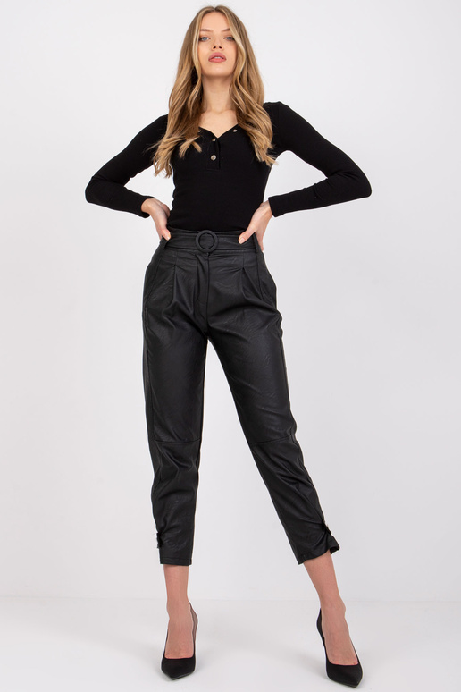 Melnas Virdžīnijas ādas bikses