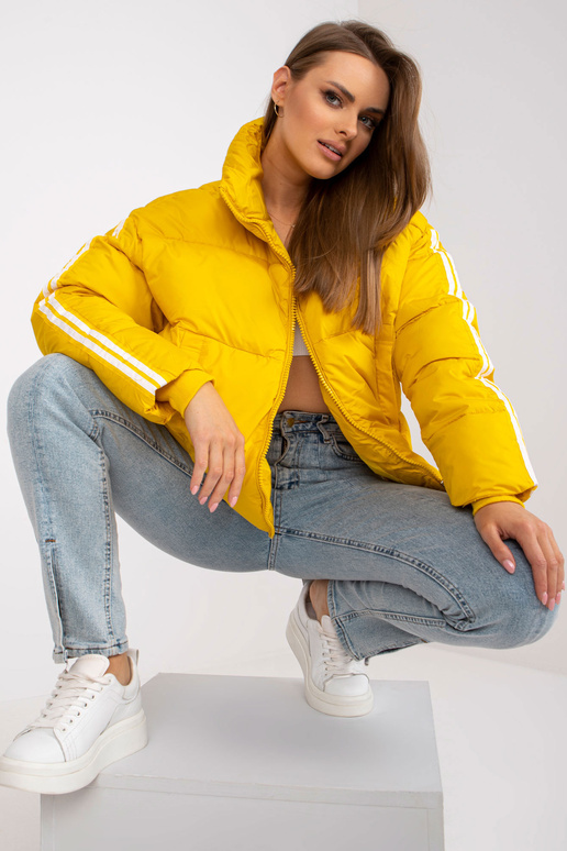 Dzeltena stepēta ziemas jaka