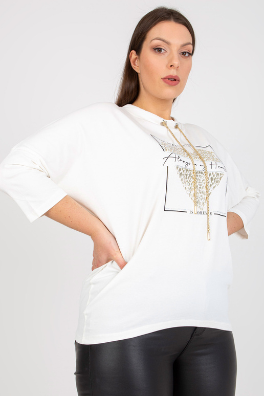 Balta ikdienas liela izmēra blūze ar...