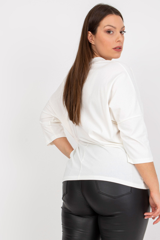 Balta ikdienas liela izmēra blūze ar...