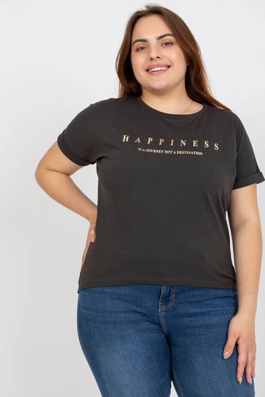 Khaki liela izmēra T-krekls ar īsām... Khaki liela izmēra T-krekls ar īsām...